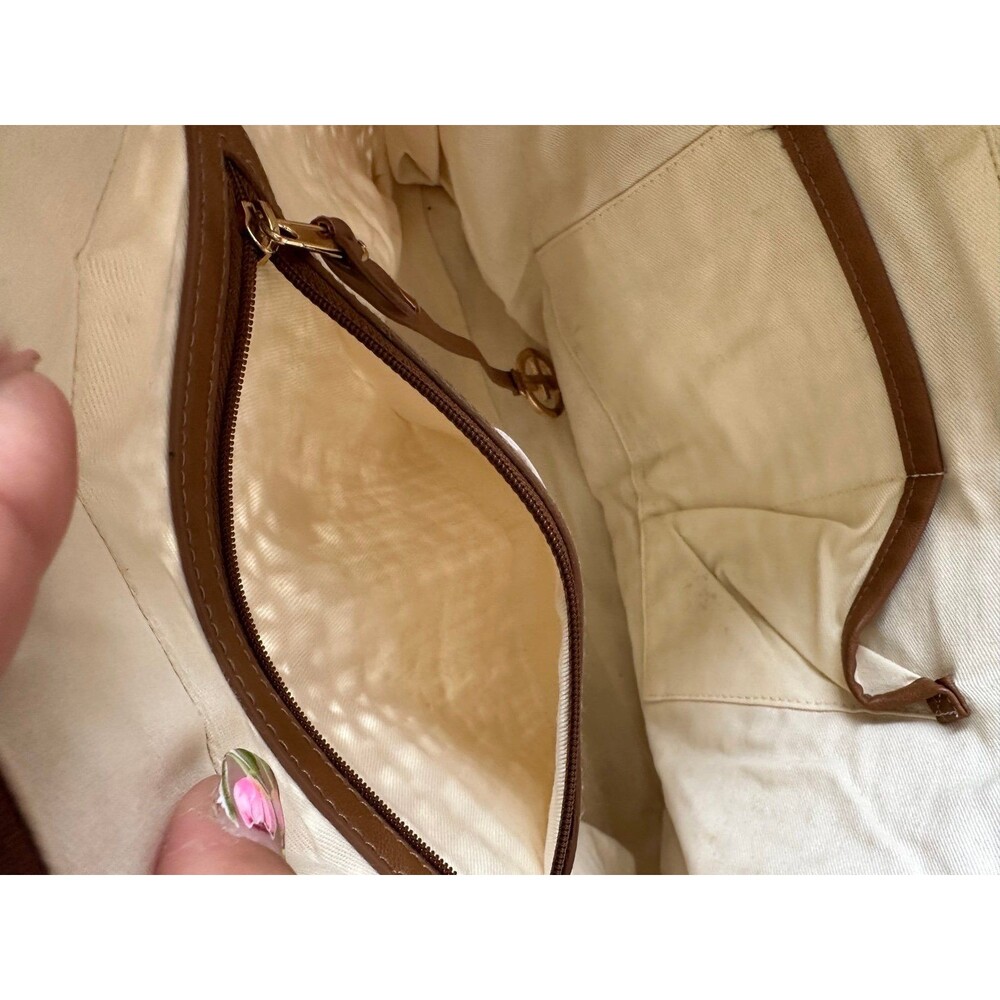 Giani Bernini Natural Marled Straw Dual Tassel Tote Handbag Shoulder Bag - Picture 7 of 9